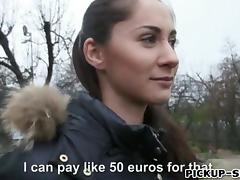 Hot Eurobabe Aruna Aghora pussy screwed in exchange for cash