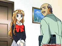 Japanese anime sucking her master cock