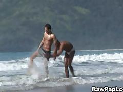 Gay bodies on the beach are insanely hot in an ass fucking video