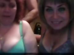 Russian three-some party - two matures and 1 guy