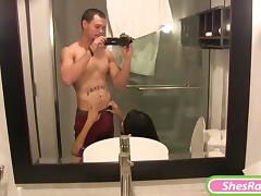 Cute teen Serena Torres porn home video in the bathroom