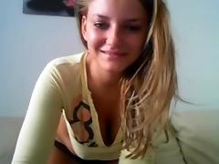 Busty blonde on webcam