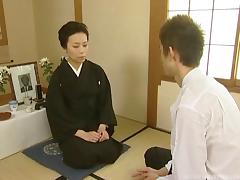 Kimono babe in the dojo has sex with her karate master