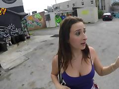 Curvy babe with amazing big boobs gets face and pussy fucked in a car