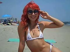 Kitty Meow's Bikini Shows Her Pussy at NON-nude Beach!