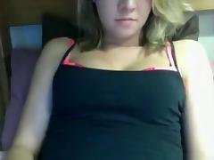 Big boobed cutie masturbates with a big vibrator on her bed