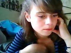 shy college girl masturbates on cam