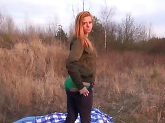 Public fucking for sexy redhead teen