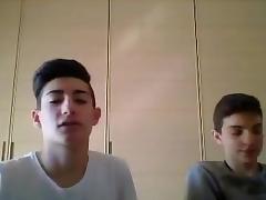 2 cute italian boys show their hot asses on webcam