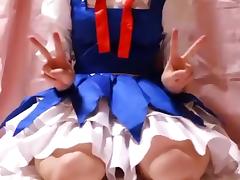 [Japanese crossdresser] toho Cirno cosplay masturbation