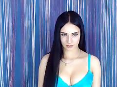 Dgaell, Russian camgirl, takes off her panties and shows her tender ass