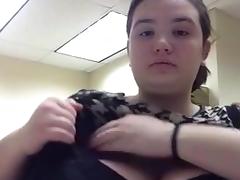 Young BBW gets one out of her bra for you in slow motion