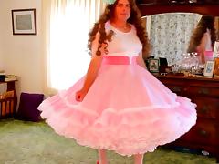 Beautiful crossdresser in petticoat