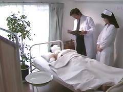 Nice Japanese nurse gives him head and jerks him off