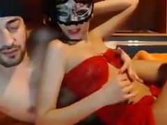 Masked college girl college girl  eats ass on webcam