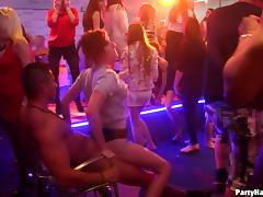 Hardcore orgy with cock sucking cum sluts in a nightclub