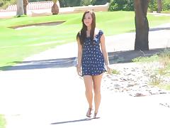 Cute short dress on a teen that loves public flashing