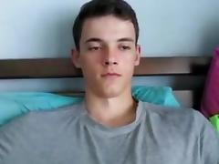 Albanian handsome boy cums on cam big cock tight smooth ass