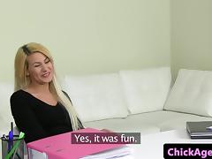 Czech amateur has ffm fun during sex audition
