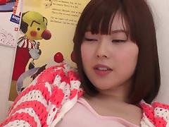 Charming Asian girl decides to think about cocks and masturbate hard