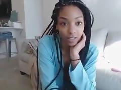 Sexy ebony masturbating on cam