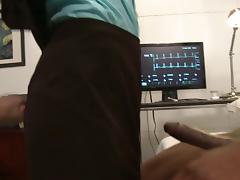 Black hunk has hot white doctor babe riding his tool