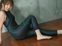 Japanese girl in race swimsuit soft