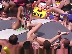 hot girls letting random guys take turns licking pussy in public