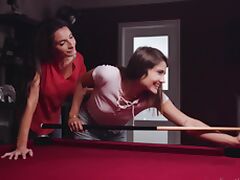 Lesbian love making on the pool table - Adria Rae and Silvia Saige