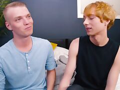 Two amateur guys having first time gay experience for money