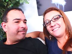 Mature redhead wife with glasses gheating her husband with  her lover
