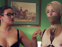 Penny Barber and Ella Nova enjoy playing with BDSM equipment