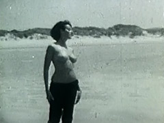 Nudist Girl's Day on a Beach 1960