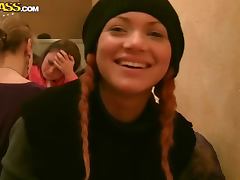 Redhead Gets Fucked and Gets Cum in Her Mouth with Blowjob in Public