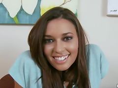 Really Beautiful Brunette Teen Masturbates with