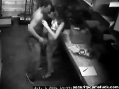 couple gets taped on the security camera while fucking