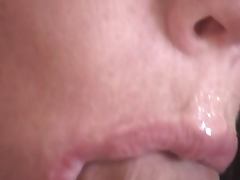 Close up Sloppy sucking