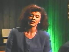 Fucking and Facializing a Brunette in an Empty Pub in Retro Porn Vid