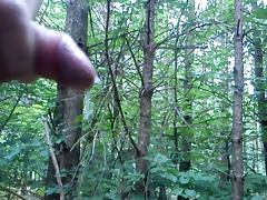 Public Big Cum in Forest