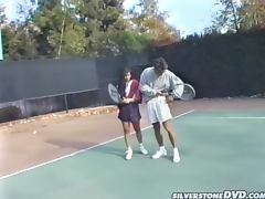 Hardcore Fucking on the Tennis Court for Retro Pornstar Alex Dane