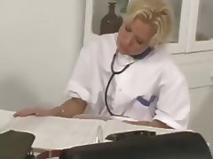 blond nurse used by two cocks