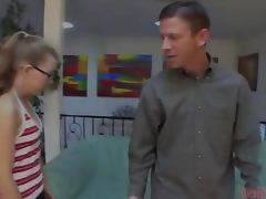 Nerdy Teen Gets Her Asshole Fucked