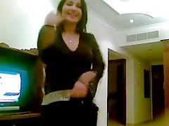 gorgeous young arab girl dancing and showing her assets