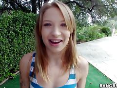 Cute 18 year old babe gives great handjob in POV video