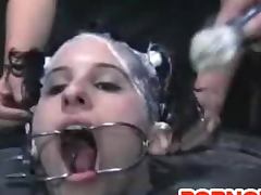 Bizarre and disgusting BDSM scene with a poor babe