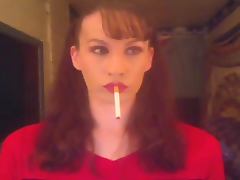 pigtailed chainsmoking girl