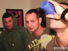 College dudes playing with dicks to join fraternity