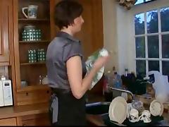 Mature with big ass and young boy on kitchen