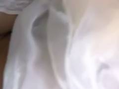 Sexy bride receives anal in wedding costume