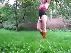 british crossdresser from craigslist playing outdooor